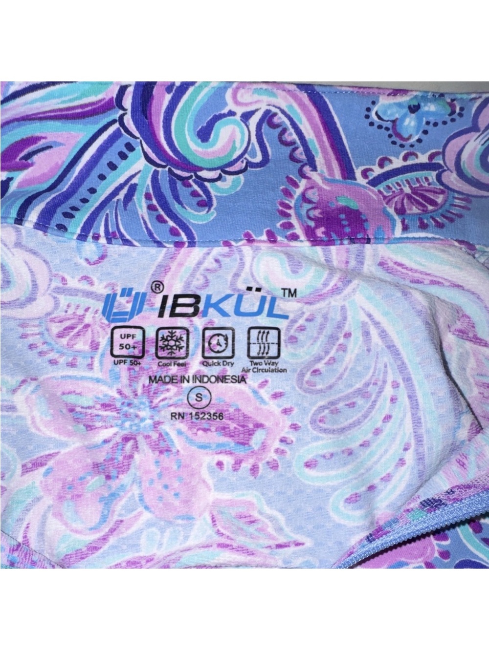 NWOT, IBKUL S, Quarter-Zip Pullover. Cool Max material SPF 50+ Mesh underarms - Picture 4 of 7